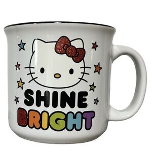 HELLO KITTY Shine Bright Ceramic Mug 20 oz Sanrio 2023 Rainbow Large Cup